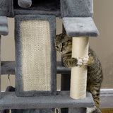 easycomfort albero tiragraffi per gatti con pali in sisal casetta lettino e amache 48x48x140cm grigio
