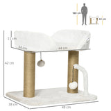 easycomfort torre per gatti max 5kg in truciolato con tiragraffi e palline giocattolo 48x38x42 cm giallo e bianco