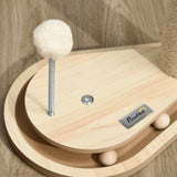 easycomfort tiragraffi per gatti 4kg max in truciolato e iuta con palline da gioco incluse 35x23x40 cm color rovere
