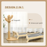 easycomfort amaca per gatti con tiragraffi per gatti a forma di cactus design 2 in 1 per interni 88.5x31.5x76.5 cm