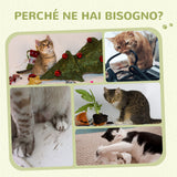 easycomfort albero tiragraffi per gatti fino 5kg con 2 palline in sisal e peluche 34x25.5x58cm beige