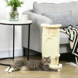 easycomfort albero tiragraffi per gatti fino 5kg con 2 palline in sisal e peluche 34x25.5x58cm beige