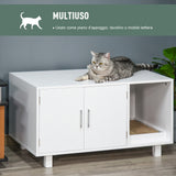 easycomfort easycomfort mobile per lettiera gatti in legno 2 ante e apertura laterale con tiragraffi