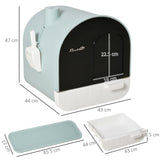 easycomfort lettiera per gatti chiusa con filtri paletta e vassoio removibile struttura in pp 43x44x47cm verde