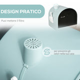 easycomfort lettiera per gatti chiusa con filtri paletta e vassoio removibile struttura in pp 43x44x47cm verde