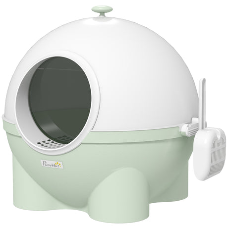 easycomfort easycomfort lettiera per gatti 4kg max con paletta in pp e pc 53x51x48cm bianca e verde