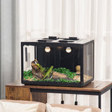easycomfort easycomfort terrario per tartarughe di terra e rettili con termometro 18 34 60x40x40 5 cm nero