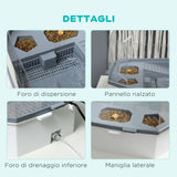 easycomfort vasca per tartarughe multifunzione con tubo e pompa d acqua 62x31x 21cm bianca
