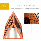 easycomfort easycomfort gabbia per conigli in legno di abete 118x50x45cm