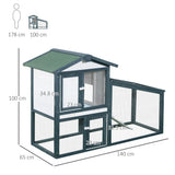 easycomfort easycomfort gabbia per conigli animali in legno di abete doppia porta 140x65x100cm