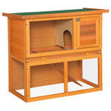 easycomfort easycomfort gabbia per conigli conigliera da esterno in legno di abete 90x45x80cm