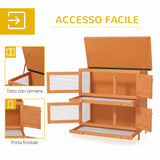 easycomfort easycomfort gabbia per conigli conigliera da esterno in legno di abete 90x45x90cm