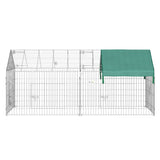 easycomfort recinto per animali con telo di copertura in acciaio con porte 220x103x103cm