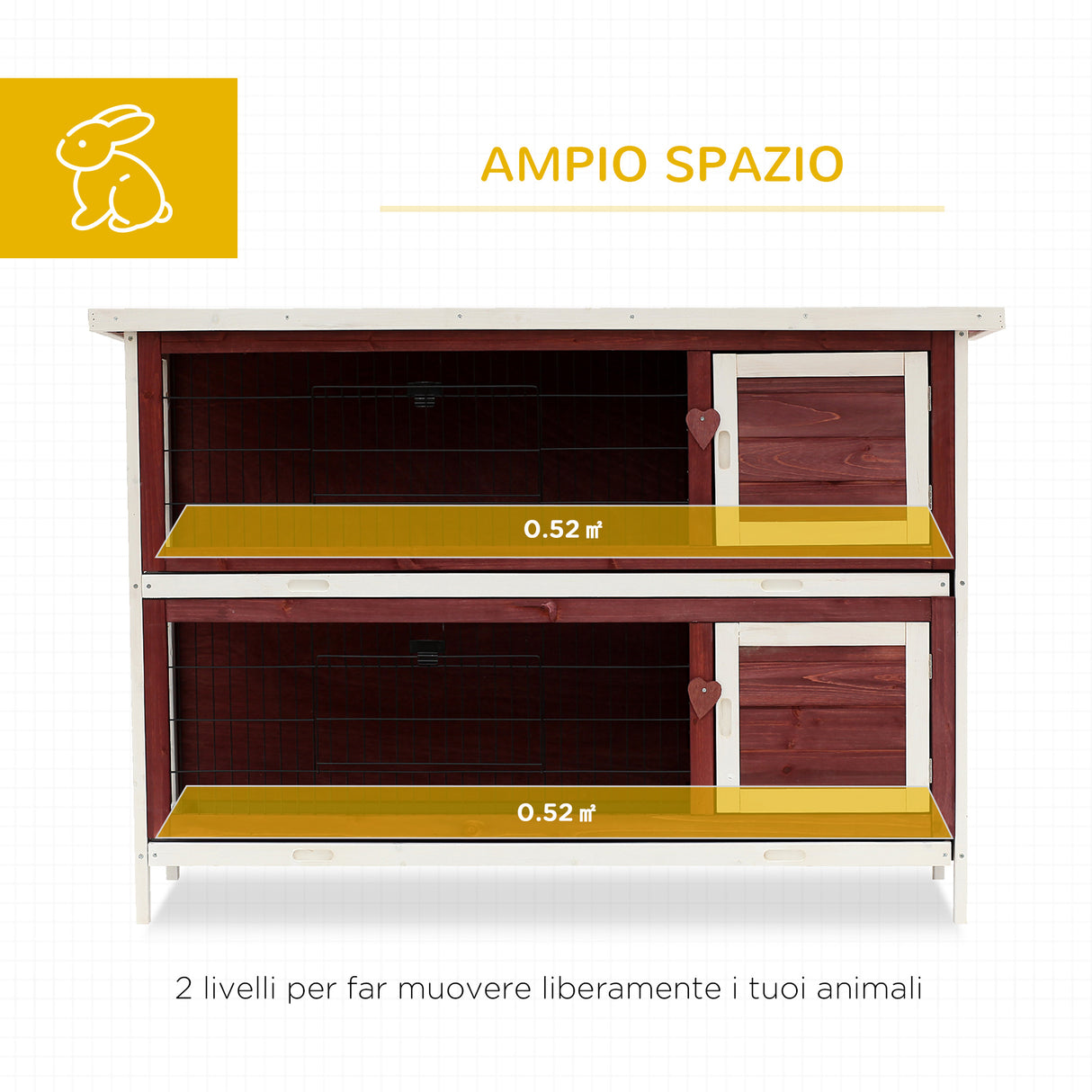 easycomfort easycomfort conigliera da esterno in legno gabbia per conigli impermeabile
