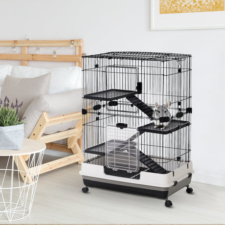 easycomfort easycomfort gabbia a 3 piani in metallo per roditori criceti conigli e porcellini d india