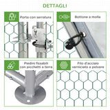 easycomfort easycomfort recinto per galline in metallo galvanizzato e tessuto oxford con porta con blocco 280x193 5x195 cm