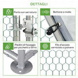 easycomfort easycomfortrecinto gabbia per galline in metallo galvanizzato impermeabile pollaio con porta e copertura oxford 280x570x195cm