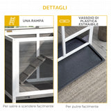 easycomfort easycomfort conigliera in legno 2 livelli gabbia per conigli e porcellini d india