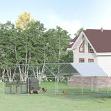 easycomfort easycomfort pollaio per galline da esterno in metallo con copertura in tessuto oxford 600x303 5x195 cm argento