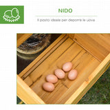 easycomfort easycomfort gabbia per galline con casetta e area aperta nido con tetto apribile e rete metallica pollaio in legno giallo 168x75x103cm