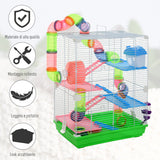 easycomfort easycomfort gabbia per criceti e piccoli roditori 5 livelli accessori gioco e cibo