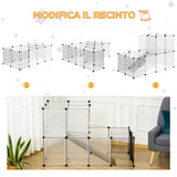 easycomfort easycomfort recinto modulare per conigli e animali di piccole dimensioni 27 pannelli acciaio e resina nero