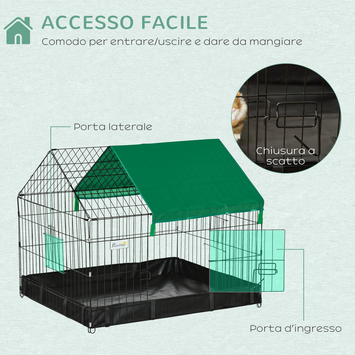easycomfort gabbia per conigli porcellini d india e roditori gabbietta per animali in metallo e tessuto oxford 90x75x75cm