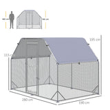 easycomfort easycomfort recinto per galline con telo di copertura per 4 6 polli in acciaio 280x190x195 cm