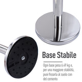 easycomfort easycomfort colonnine segnapercorso con nastri neri di 2m separa in acciaio inox e nylon 200x32x90cm