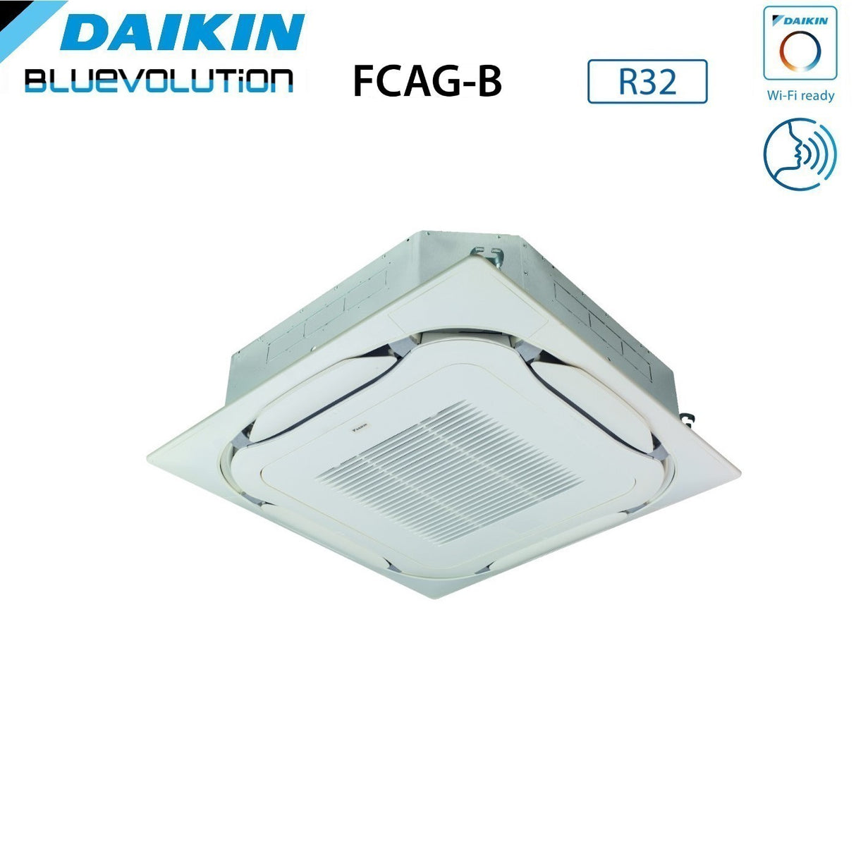 climatizzatore condizionatore daikin bluevolution a cassetta round flow 21000 btu fcag60b r 32 wi fi optional con comando a filo e griglia garanzia italiana