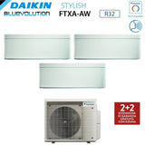 Climatiseur tri-split inverter Daikin Bluevolution - Blanc élégant - Série 5+7+12 avec 3MXM52N R-32 - Wi-Fi intégré - Puissance 5000+7000+12000 BTU - Couleur blanche - Garantie italienne