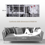 easycomfort easycomfort stampa su tela 80x40cm con bambina 5 pezzi in legno di pino per casa e ufficio