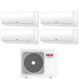 Climatiseur quadri-split inverter Riello AARIA PLUS I série 9+9+9+9 avec AARIA MULTI 485 PI R-32 Wi-Fi intégré 9000+9000+9000+9000