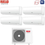Climatiseur quadri-split inverter Riello AARIA PLUS I série 9+9+9+9 avec AARIA MULTI 485 PI R-32 Wi-Fi intégré 9000+9000+9000+9000