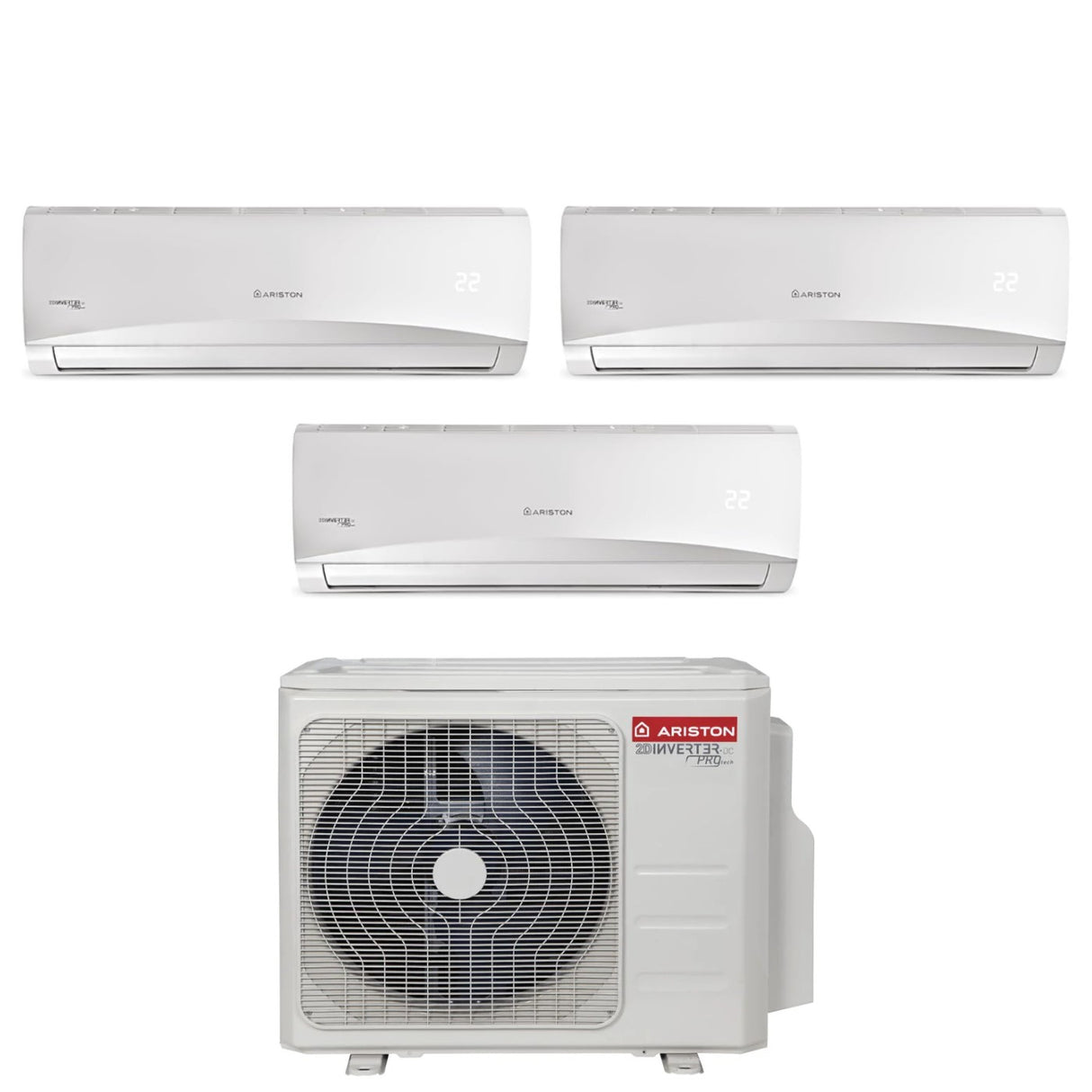 Climatiseur tri-split Ariston PRIOS 9000+9000+12000 BTU R-32 Inverter avec Wi-Fi en option (9+9+12) - XD0C-O