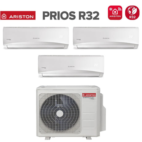 Trial Split Inverter-Klimaanlage Ariston PRIOS 9000+9000+12000 BTU R-32 Wi-Fi Optional 9+9+12 mit TRIAL 80 XD0C-O