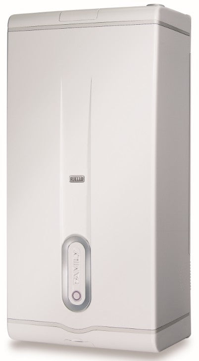 caldaia a gas riello family externa condens 3.0 kis metano a condensazione completa di kit fumi new erp