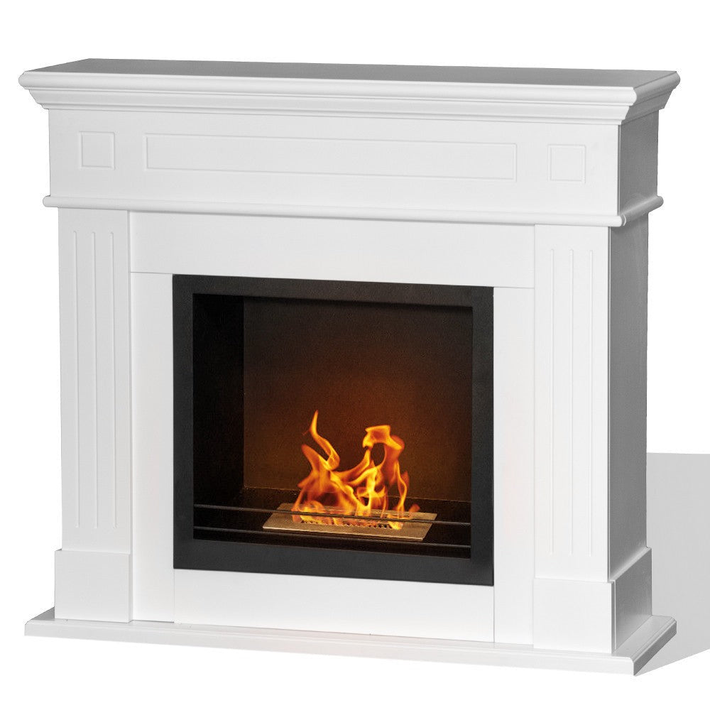 camino a bioetanolo biocamino da terra cambridge in legno bianco 110x37x102h