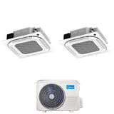 climatizzatore condizionatore a cassetta a 4 vie dual split inverter midea 12_12 con m20 18fn8 q r 32 wi fi optional 12000_12000