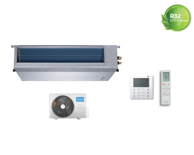 climatizzatore condizionatore canalizzato canalizzabile midea inverter 30000 btu r 32 mti 30hwfnx con comando cablato e infrarossi r 32 wi fi optional