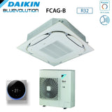 climatizzatore condizionatore daikin bluevolution a cassetta round flow 42000 btu fcag125b r 32 wi fi optional con comando a filo e griglia