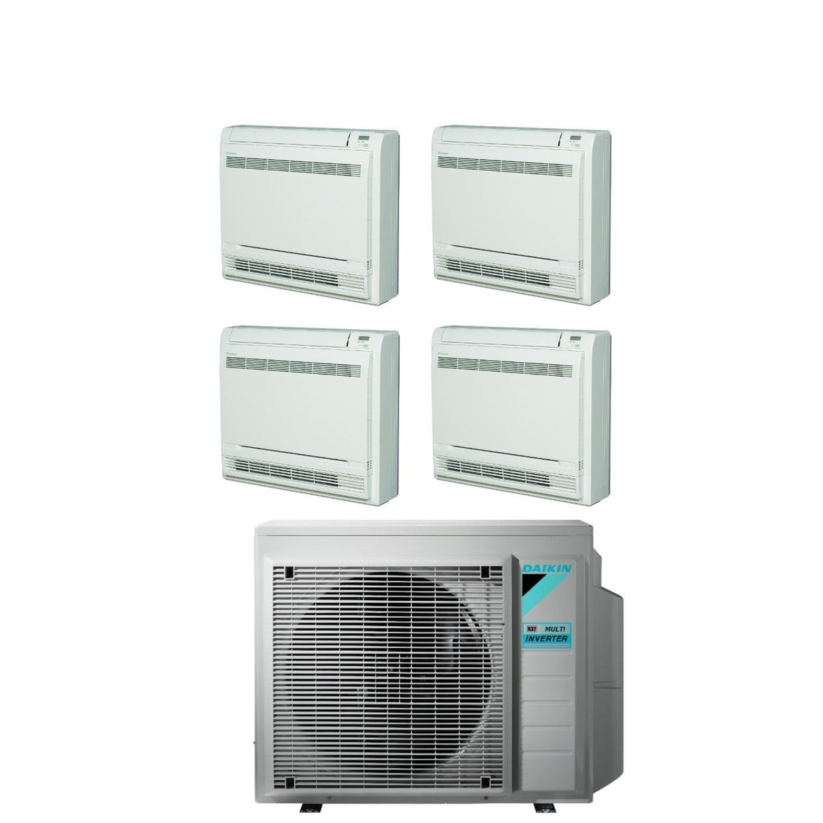 climatizzatore condizionatore daikin bluevolution a pavimento quadri split inverter serie fvxm f 9_9_9_12 con 4mxm80n r 32 wi fi optional con telecomando ad infrarossi incluso 9000_9000_9000_12000 garanzia italiana 10881