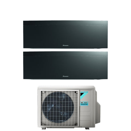 climatizzatore condizionatore daikin bluevolution dual split inverter serie emura black iii 12_18 con 2mxm50n r 32 wi fi integrato 12000_18000 colore nero garanzia italiana