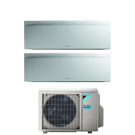 climatizzatore condizionatore daikin bluevolution dual split inverter serie emura white iii 9_9 con 2mxm40n r 32 wi fi integrato 9000_9000 colore bianco opaco garanzia italiana