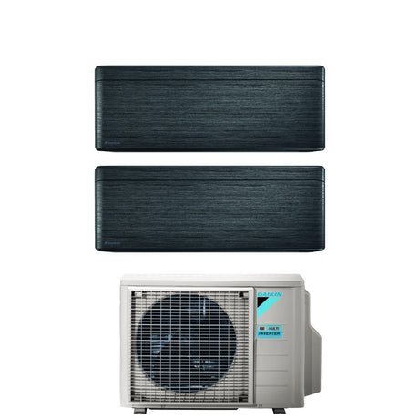 climatizzatore condizionatore daikin bluevolution dual split inverter serie stylish real blackwood 5_7 con 2mxm40m n r 32 wi fi integrato 5000_7000 colore legno nero garanzia italiana