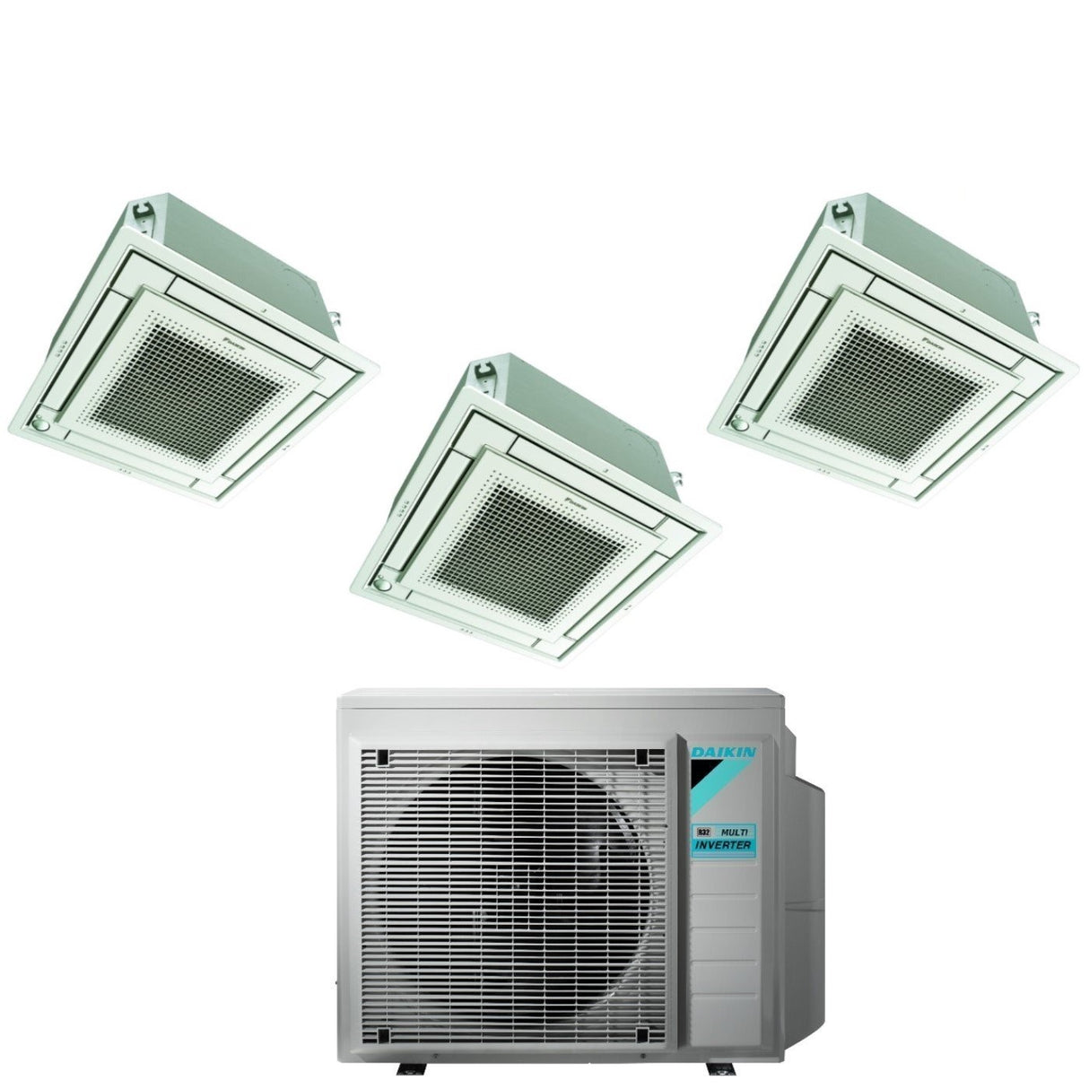 climatizzatore condizionatore daikin bluevolution inverter trial split a cassetta ffa a 9_12_12 con 3mxm68n r 32 wi fi optional con comando a filo e griglia bianca 9000_12000_12000 garanzia italiana