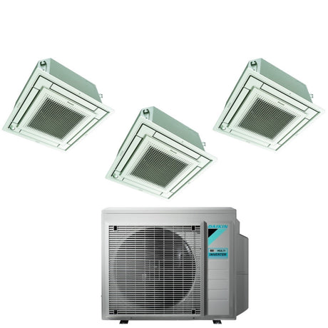 climatizzatore condizionatore daikin bluevolution inverter trial split a cassetta ffa a 9_9_12 con 3mxm52n r 32 wi fi optional con comando a filo e griglia bianca 9000_9000_12000 garanzia italiana 8946