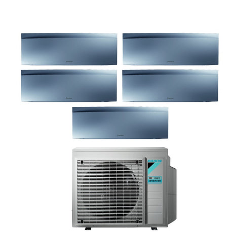 climatizzatore condizionatore daikin bluevolution penta split inverter serie emura silver iii 9_9_9_9_18 con 5mxm90n r 32 wi fi integrato 9000_9000_9000_9000_18000 colore argento garanzia italiana