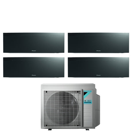 climatizzatore condizionatore daikin bluevolution quadri split inverter serie emura black iii 7_12_12_15 con 4mxm80n r 32 wi fi integrato 7000_12000_12000_15000 colore nero garanzia italiana