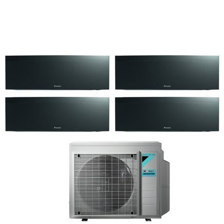 climatizzatore condizionatore daikin bluevolution quadri split inverter serie emura black iii 7_7_7_9 con 4mxm80n r 32 wi fi integrato 7000_7000_7000_9000 colore nero garanzia italiana